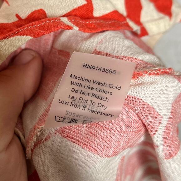 Universal Standard Orange Cream Geo Print Hi Low Skirt sz L (22-24) - Picture 7 of 10